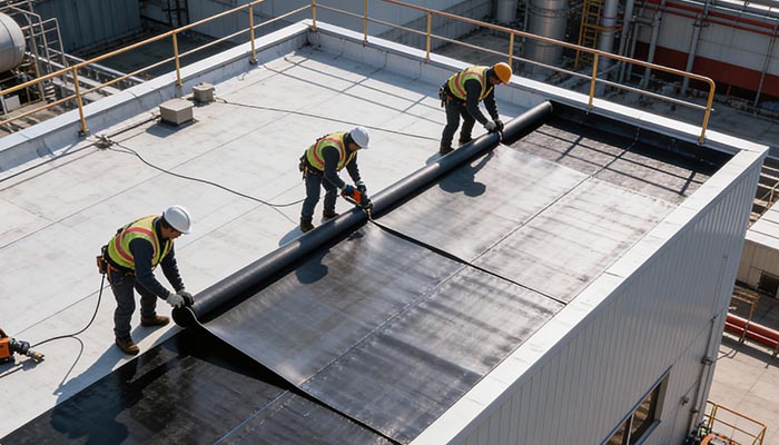 Commercial roof installation in Galveston